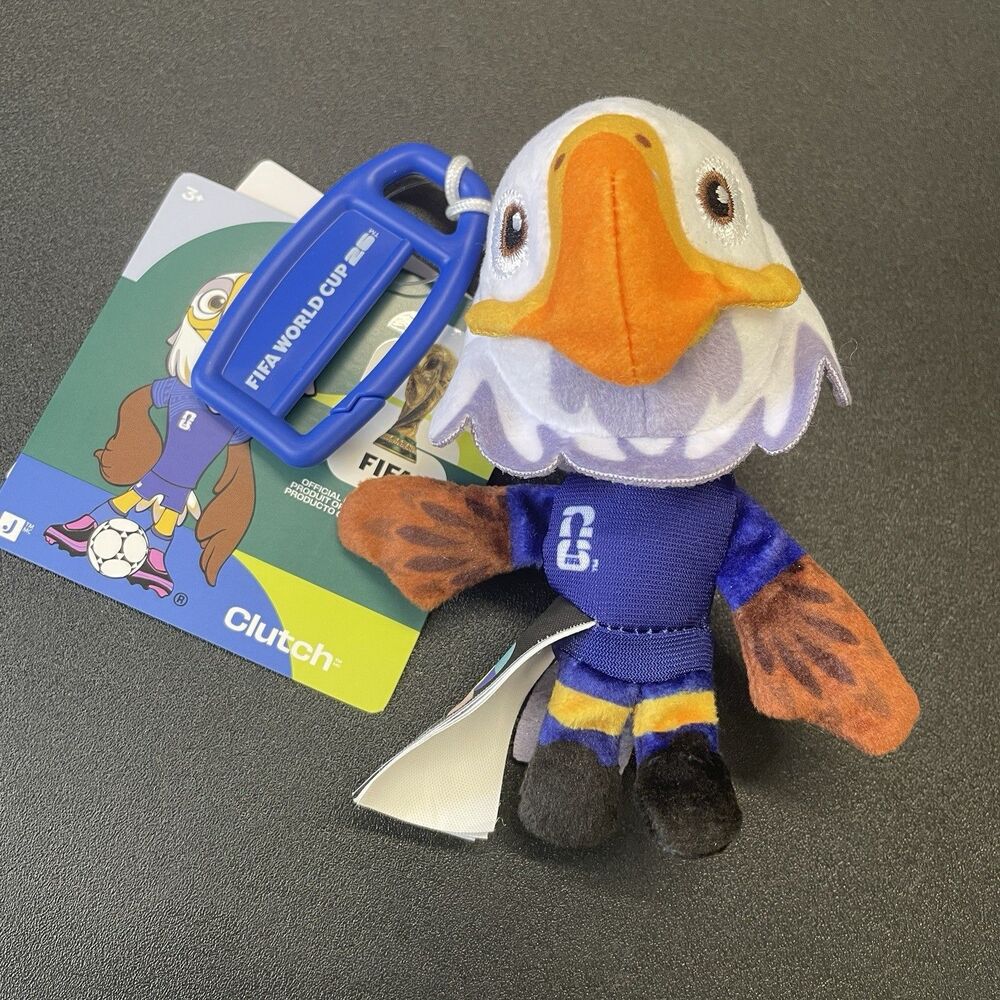 FIFA World Cup 2026 USA Clutch the Bald Eagle Plush Keychain Official Soccer NWT